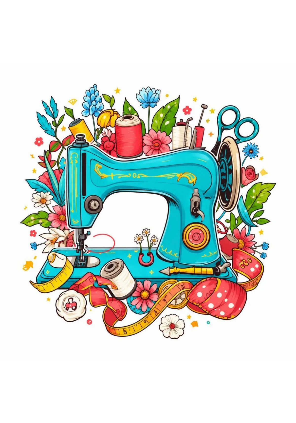 Sewing Machine Mug | Colourful 15oz Gift for Sewing Lovers