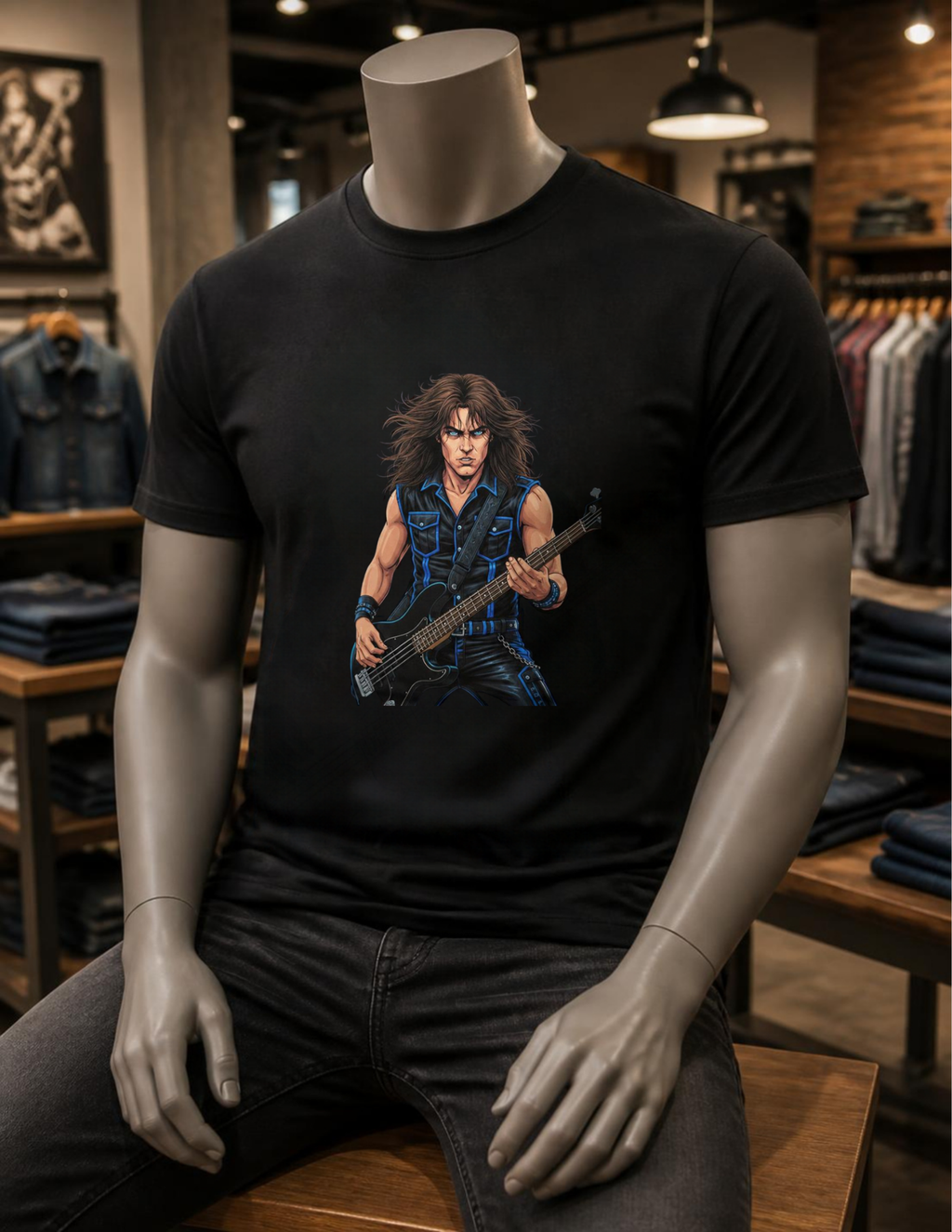 Rock Star Bass Guitar Short Sleeve T-Shirt