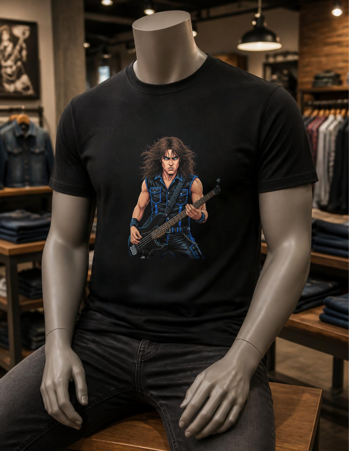 Rock Star Bass Guitar Short Sleeve T-Shirt